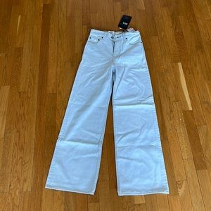 White rib cage wide leg jeans